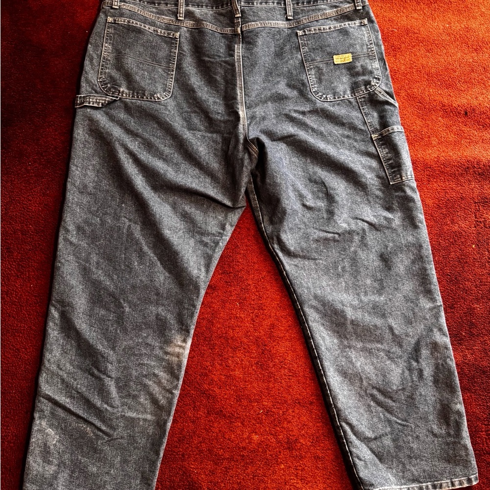 Big & Tall Men’s Wrangler Carpenter Denim Jeans 50x32 - Picture 3 of 6